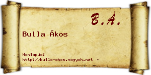 Bulla Ákos névjegykártya